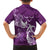 Personalised Fibromyalgia Awareness Family Matching Off Shoulder Maxi Dress and Hawaiian Shirt Polynesian Purple Ribbon