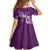 Personalised Fibromyalgia Awareness Family Matching Off Shoulder Maxi Dress and Hawaiian Shirt Polynesian Purple Ribbon