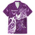 Personalised Fibromyalgia Awareness Family Matching Off Shoulder Short Dress and Hawaiian Shirt Polynesian Purple Ribbon