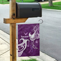 Fibromyalgia Awareness Garden Flag Polynesian Purple Ribbon LT05 - Polynesian Pride