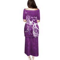 Personalised Fibromyalgia Awareness Puletasi Polynesian Purple Ribbon LT05 - Polynesian Pride