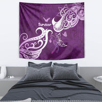 Fibromyalgia Awareness Tapestry Polynesian Purple Ribbon LT05 - Polynesian Pride