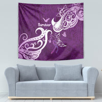 Fibromyalgia Awareness Tapestry Polynesian Purple Ribbon LT05 - Polynesian Pride