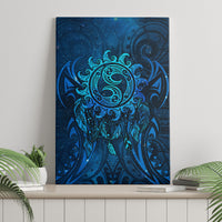 New Zealand Dream Catcher Canvas Wall Art Maori Koru Pattern Blue Version LT05 - Polynesian Pride