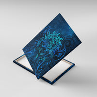 New Zealand Dream Catcher Canvas Wall Art Maori Koru Pattern Blue Version LT05 With Frame Blue - Polynesian Pride