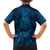 New Zealand Dream Catcher Family Matching Short Sleeve Bodycon Dress and Hawaiian Shirt Maori Koru Pattern Blue Version