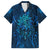 New Zealand Dream Catcher Family Matching Short Sleeve Bodycon Dress and Hawaiian Shirt Maori Koru Pattern Blue Version