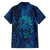 New Zealand Dream Catcher Family Matching Short Sleeve Bodycon Dress and Hawaiian Shirt Maori Koru Pattern Blue Version