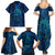 New Zealand Dream Catcher Family Matching Summer Maxi Dress and Hawaiian Shirt Maori Koru Pattern Blue Version