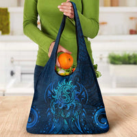 New Zealand Dream Catcher Grocery Bag Maori Koru Pattern Blue Version LT05 - Polynesian Pride
