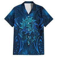 New Zealand Dream Catcher Hawaiian Shirt Maori Koru Pattern Blue Version LT05 Blue - Polynesian Pride