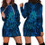 New Zealand Dream Catcher Hoodie Dress Maori Koru Pattern Blue Version