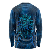 New Zealand Dream Catcher Long Sleeve Shirt Maori Koru Pattern Blue Version LT05 - Polynesian Pride