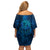 New Zealand Dream Catcher Off Shoulder Short Dress Maori Koru Pattern Blue Version