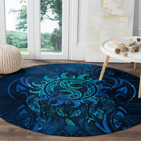 New Zealand Dream Catcher Round Carpet Maori Koru Pattern Blue Version LT05 - Polynesian Pride
