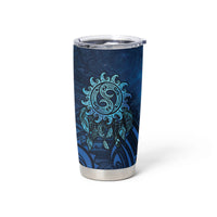 New Zealand Dream Catcher Tumbler Cup Maori Koru Pattern Blue Version LT05 - Polynesian Pride