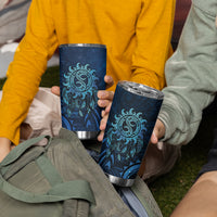 New Zealand Dream Catcher Tumbler Cup Maori Koru Pattern Blue Version LT05 - Polynesian Pride