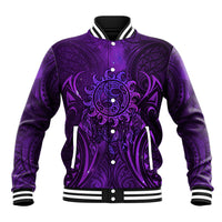 New Zealand Dream Catcher Baseball Jacket Maori Koru Pattern Purple Version LT05 Unisex Purple - Polynesian Pride