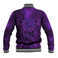 New Zealand Dream Catcher Baseball Jacket Maori Koru Pattern Purple Version LT05 - Polynesian Pride