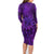 New Zealand Dream Catcher Family Matching Long Sleeve Bodycon Dress and Hawaiian Shirt Maori Koru Pattern Purple Version