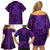 New Zealand Dream Catcher Family Matching Off Shoulder Short Dress and Hawaiian Shirt Maori Koru Pattern Purple Version