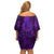 New Zealand Dream Catcher Family Matching Off Shoulder Short Dress and Hawaiian Shirt Maori Koru Pattern Purple Version