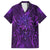 New Zealand Dream Catcher Family Matching Short Sleeve Bodycon Dress and Hawaiian Shirt Maori Koru Pattern Purple Version