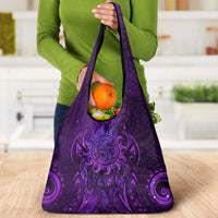 New Zealand Dream Catcher Grocery Bag Maori Koru Pattern Purple Version LT05 - Polynesian Pride