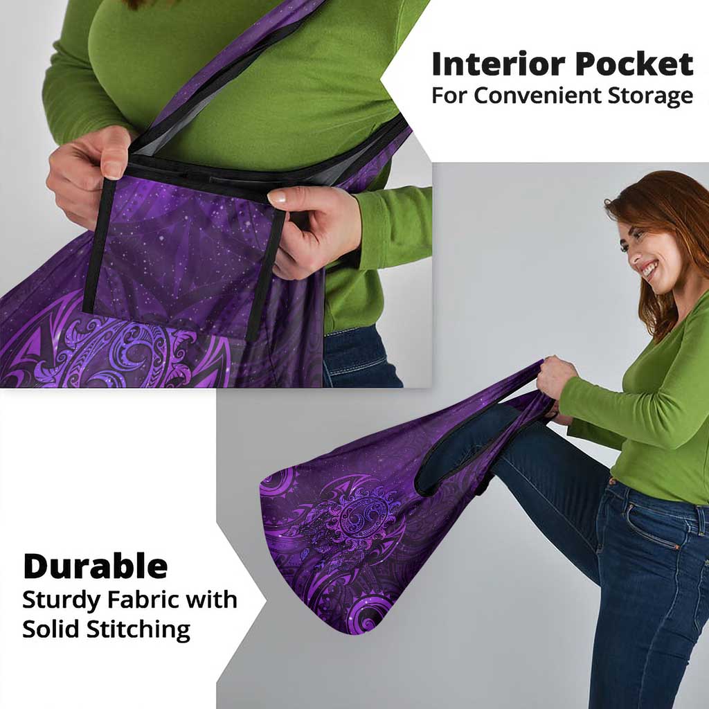 New Zealand Dream Catcher Grocery Bag Maori Koru Pattern Purple Version LT05 - Polynesian Pride