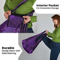 New Zealand Dream Catcher Grocery Bag Maori Koru Pattern Purple Version LT05 - Polynesian Pride