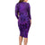 New Zealand Dream Catcher Long Sleeve Bodycon Dress Maori Koru Pattern Purple Version