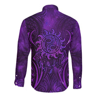 New Zealand Dream Catcher Long Sleeve Button Shirt Maori Koru Pattern Purple Version LT05 - Polynesian Pride