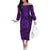 New Zealand Dream Catcher Off The Shoulder Long Sleeve Dress Maori Koru Pattern Purple Version