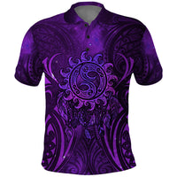 New Zealand Dream Catcher Polo Shirt Maori Koru Pattern Purple Version LT05 Purple - Polynesian Pride