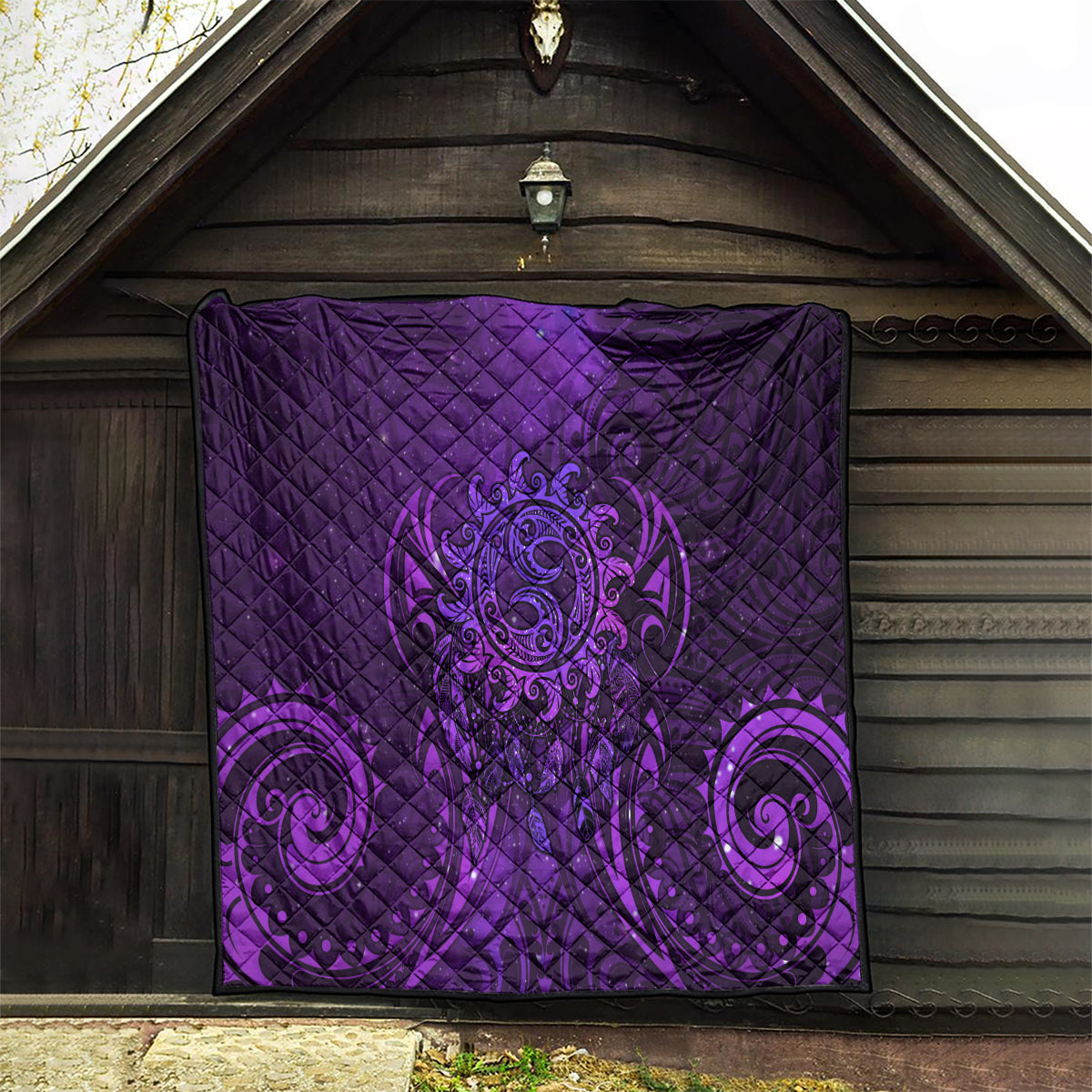 New Zealand Dream Catcher Quilt Maori Koru Pattern Purple Version LT05 - Polynesian Pride