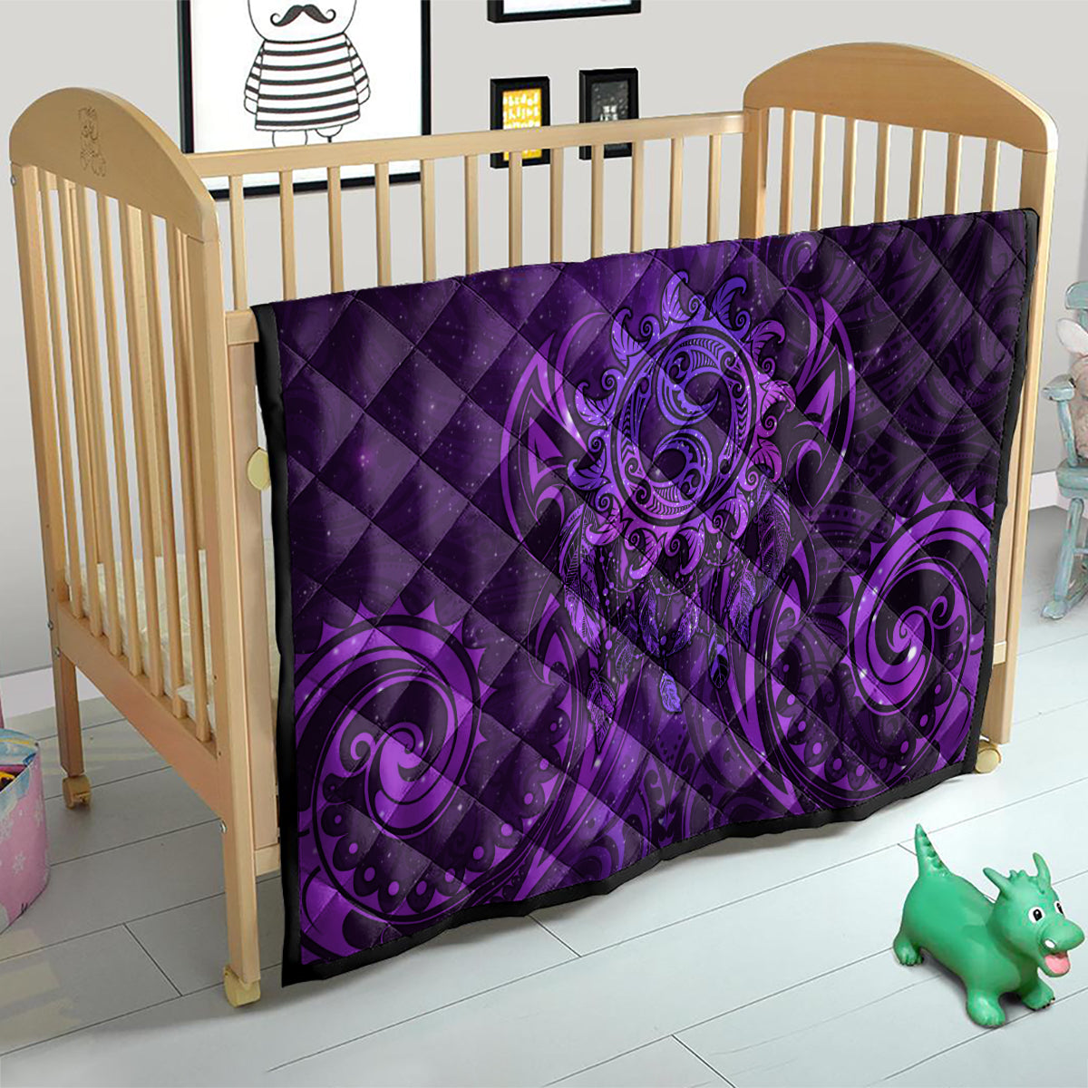 New Zealand Dream Catcher Quilt Maori Koru Pattern Purple Version LT05 - Polynesian Pride