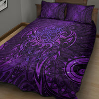 New Zealand Dream Catcher Quilt Bed Set Maori Koru Pattern Purple Version LT05 - Polynesian Pride
