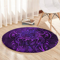 New Zealand Dream Catcher Round Carpet Maori Koru Pattern Purple Version LT05 - Polynesian Pride
