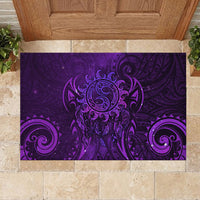 New Zealand Dream Catcher Rubber Doormat Maori Koru Pattern Purple Version LT05 - Polynesian Pride
