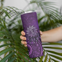 New Zealand Dream Catcher Skinny Tumbler Maori Koru Pattern Purple Version LT05 - Polynesian Pride