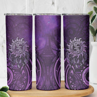 New Zealand Dream Catcher Skinny Tumbler Maori Koru Pattern Purple Version LT05 - Polynesian Pride