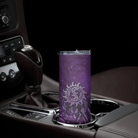New Zealand Dream Catcher Skinny Tumbler Maori Koru Pattern Purple Version LT05 - Polynesian Pride
