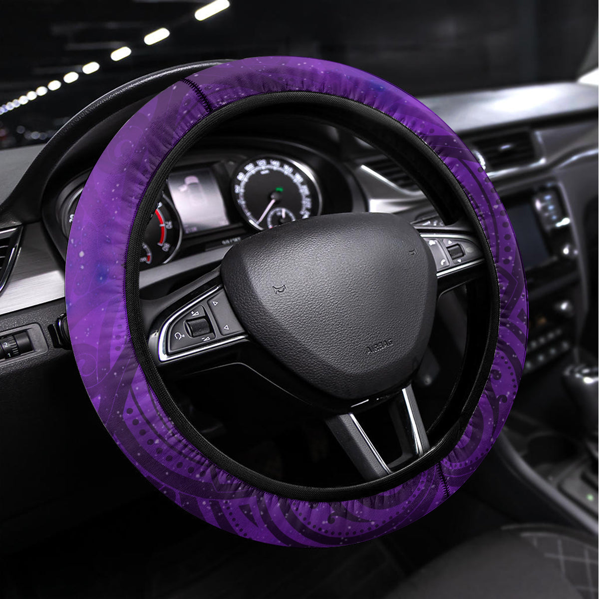 New Zealand Dream Catcher Steering Wheel Cover Maori Koru Pattern Purple Version