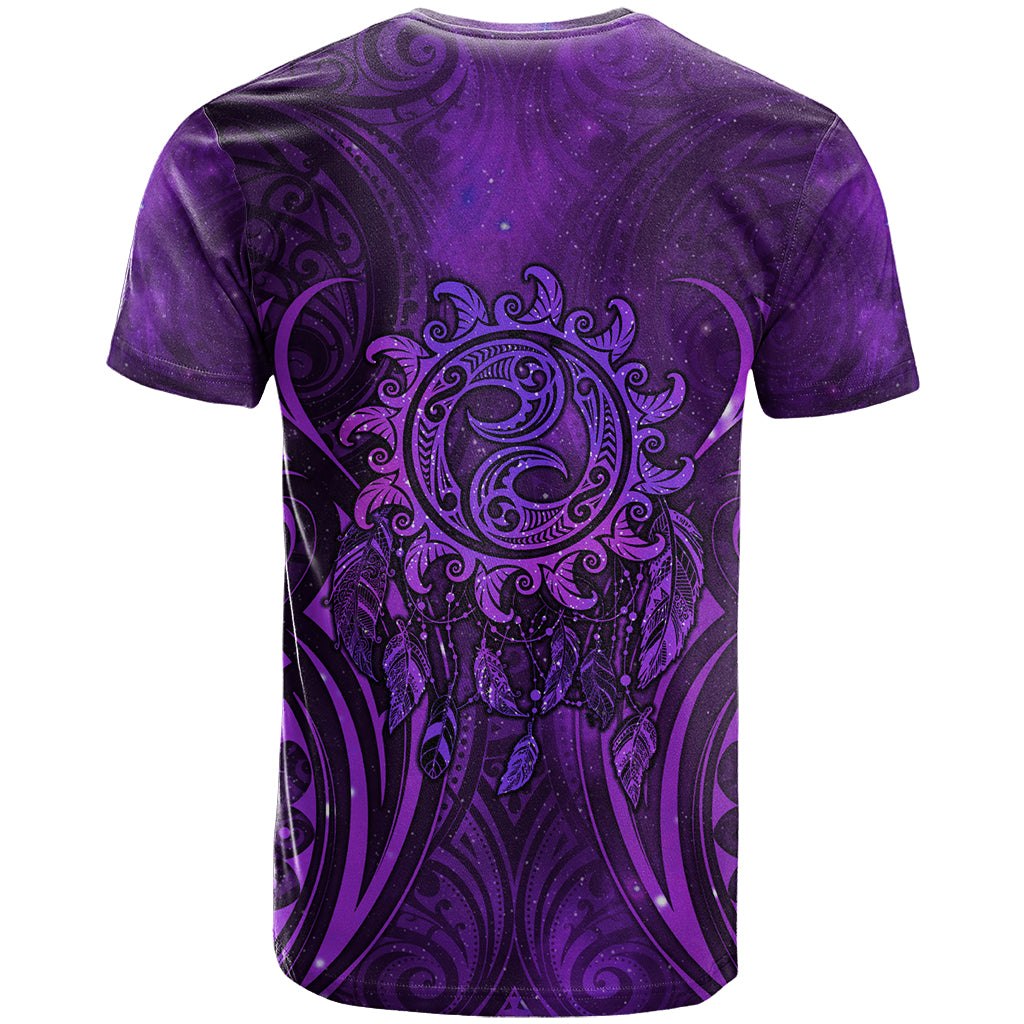 New Zealand Dream Catcher T Shirt Maori Koru Pattern Purple Version LT05 - Polynesian Pride
