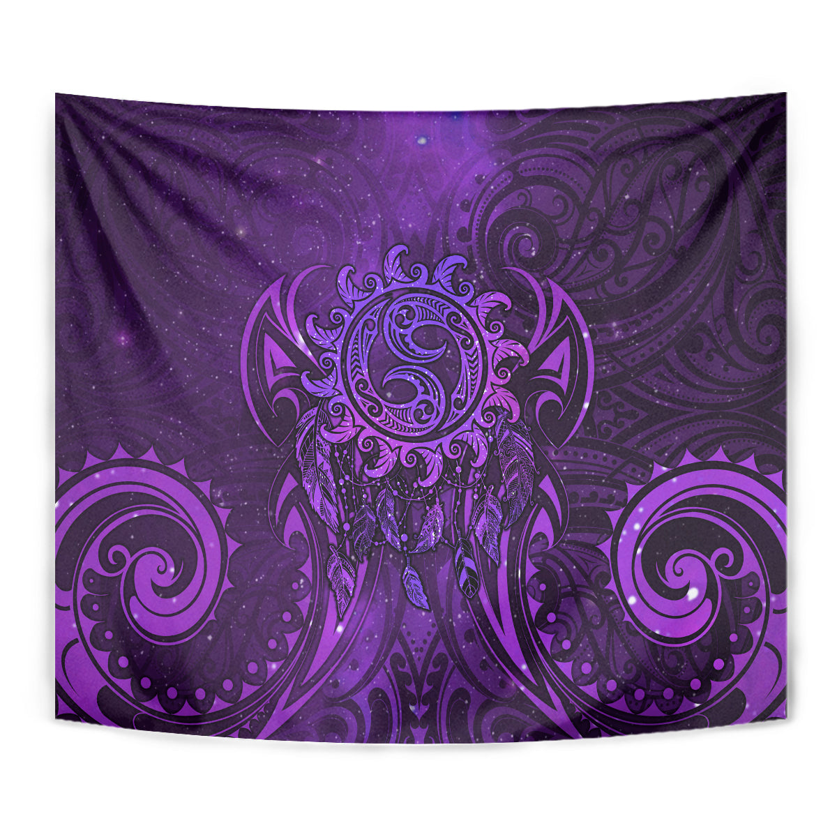New Zealand Dream Catcher Tapestry Maori Koru Pattern Purple Version LT05 - Polynesian Pride
