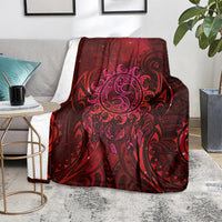 New Zealand Dream Catcher Blanket Maori Koru Pattern Red Version LT05 - Polynesian Pride
