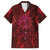 New Zealand Dream Catcher Family Matching Short Sleeve Bodycon Dress and Hawaiian Shirt Maori Koru Pattern Red Version