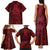 New Zealand Dream Catcher Family Matching Tank Maxi Dress and Hawaiian Shirt Maori Koru Pattern Red Version