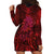 New Zealand Dream Catcher Hoodie Dress Maori Koru Pattern Red Version