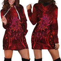 New Zealand Dream Catcher Hoodie Dress Maori Koru Pattern Red Version LT05 - Polynesian Pride